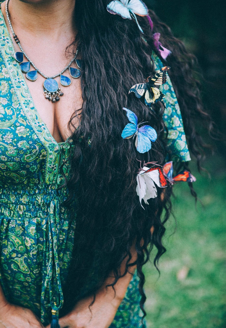 Flamingo Dress ~ Green Paisley