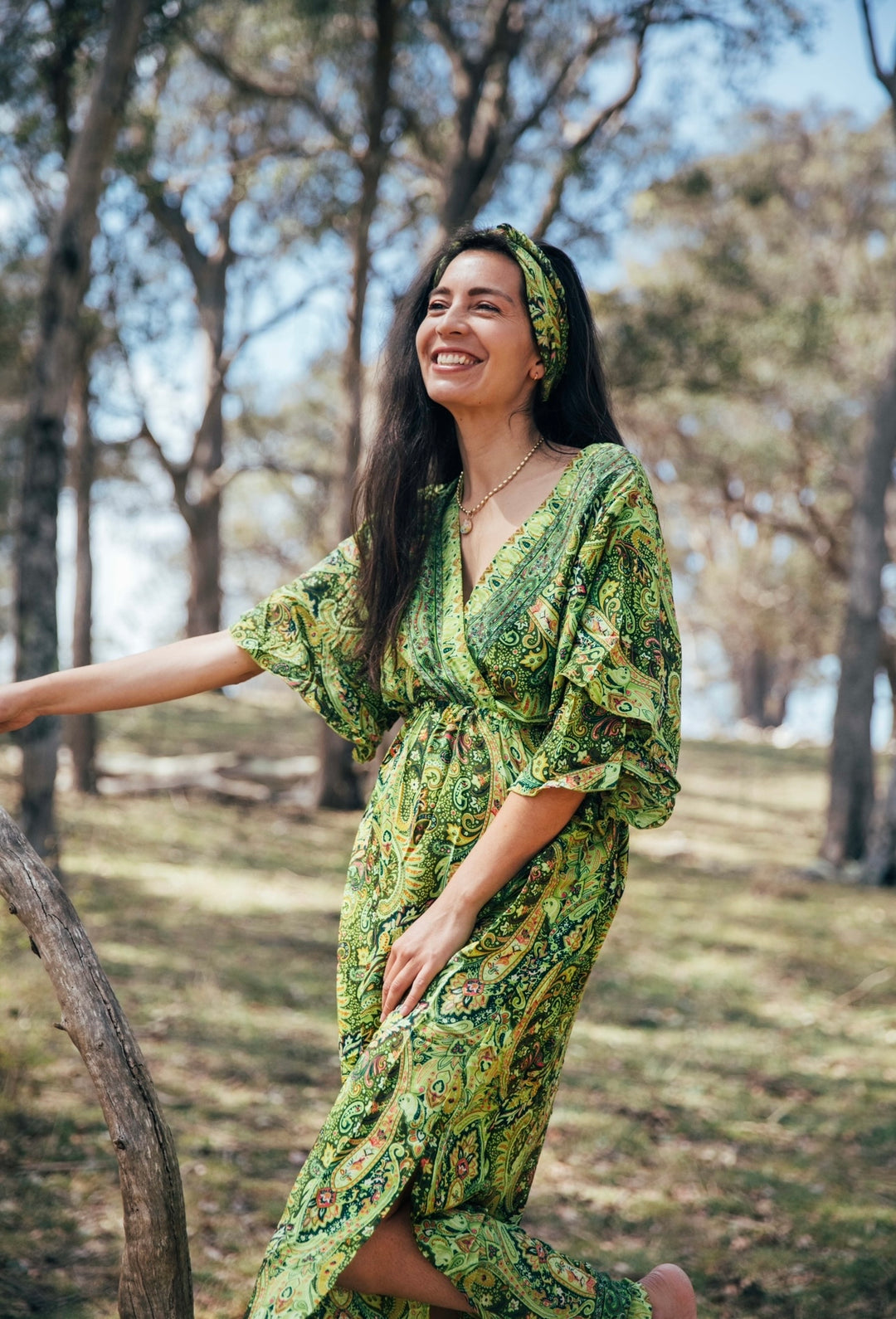 Blue Lotus Dress ~ Lime