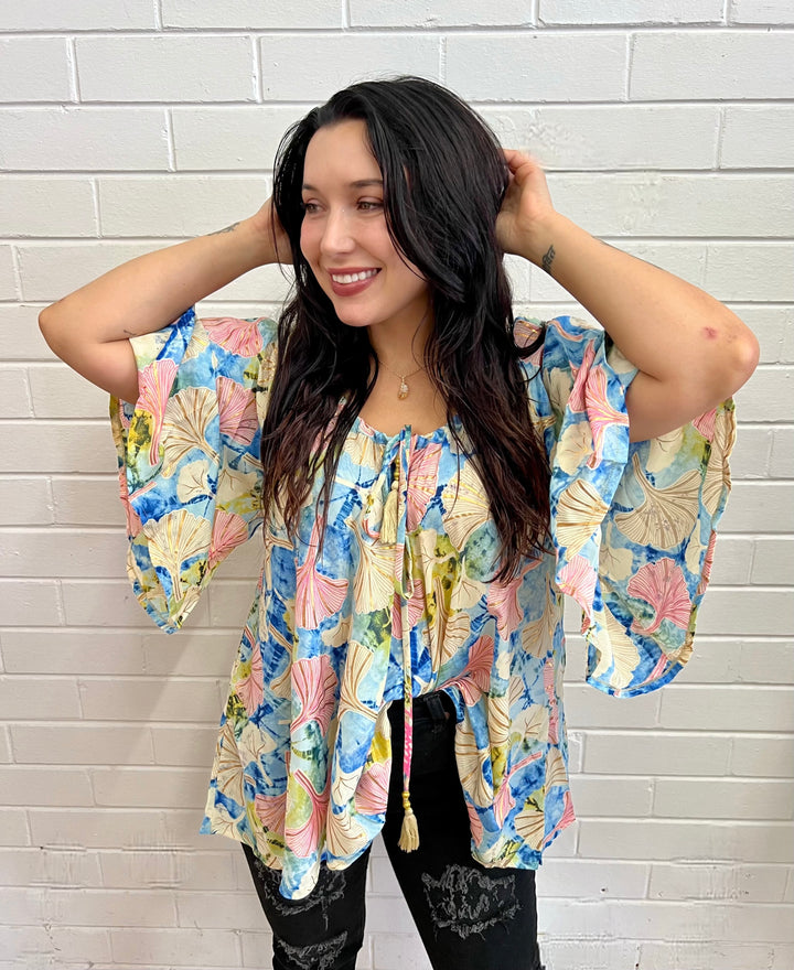 Sunflower Top ~ Ginko leaf ✨