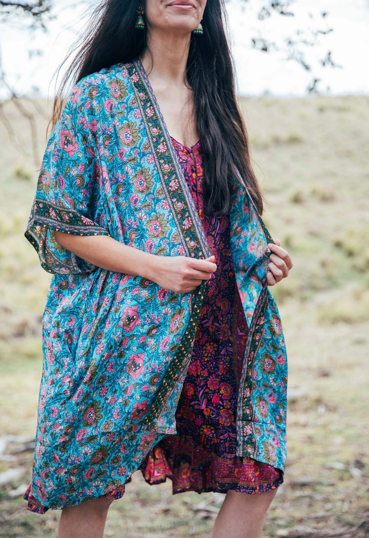 Star Dust Kimono ~ Turquoise
