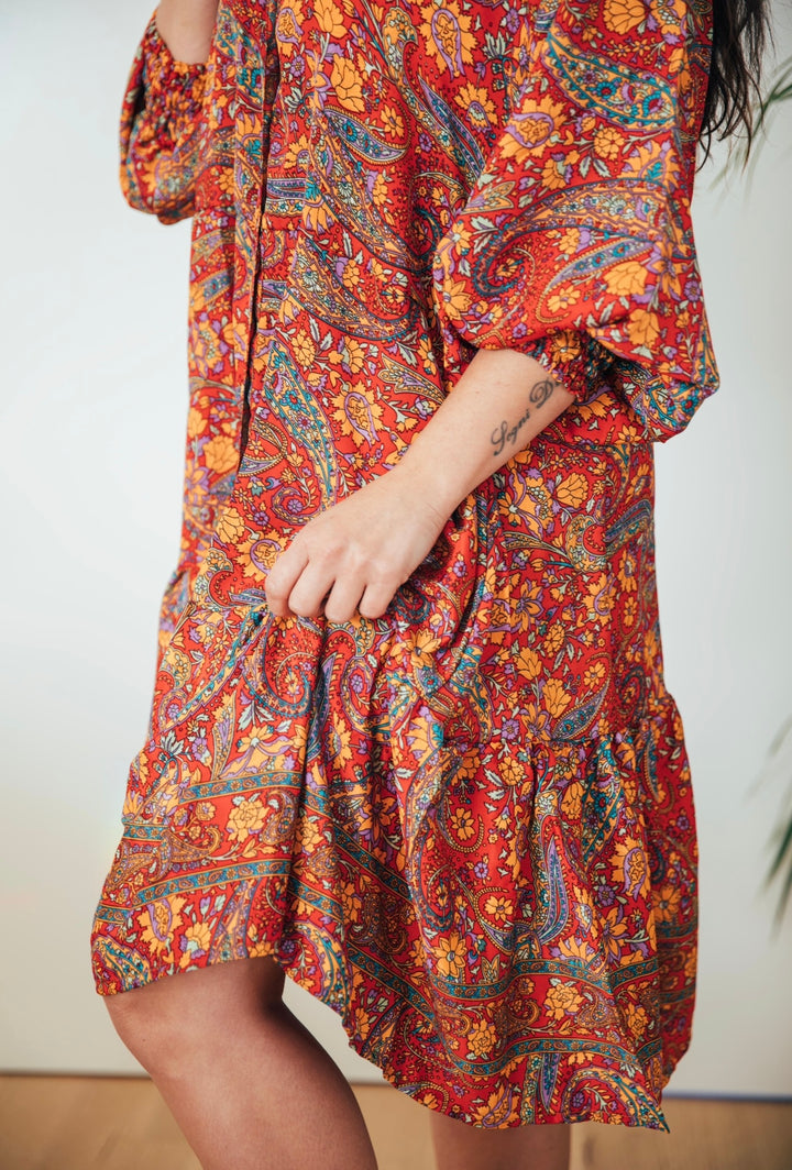 Bella Donna Shirt Dress ~ Red