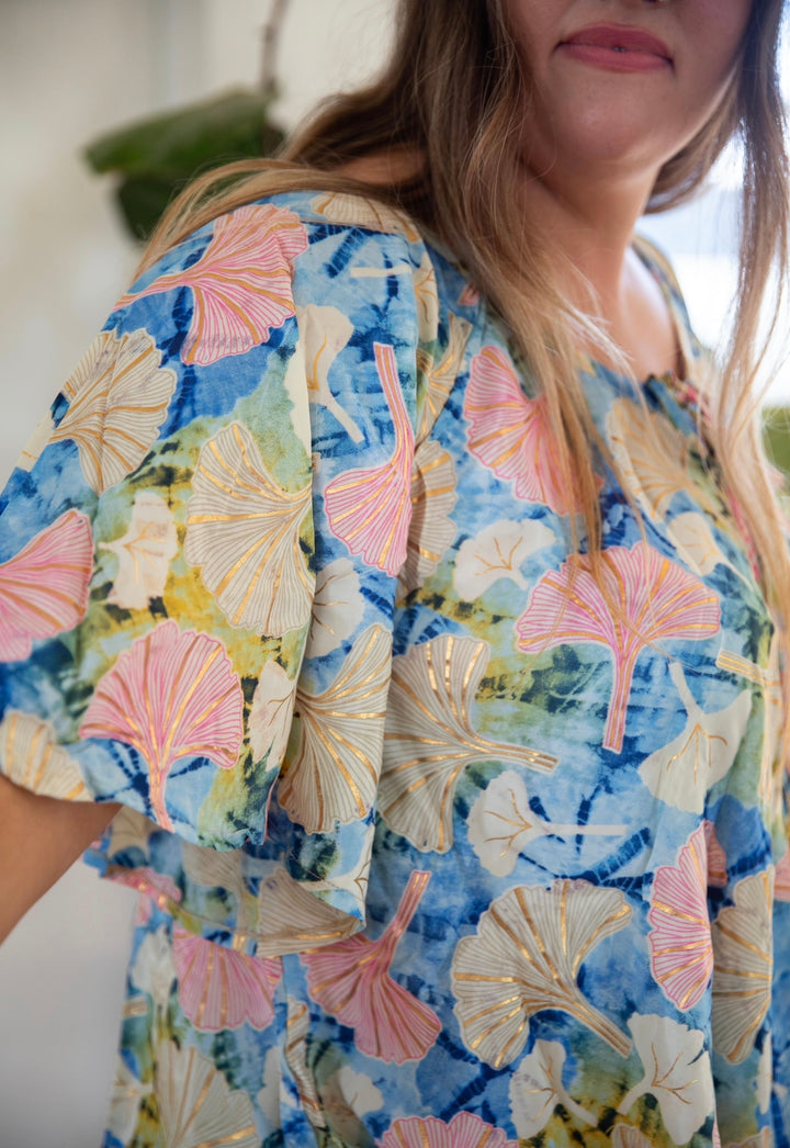 Sunflower Top ~ Ginko leaf ✨