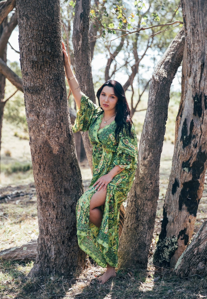 Blue Lotus Dress ~ Lime