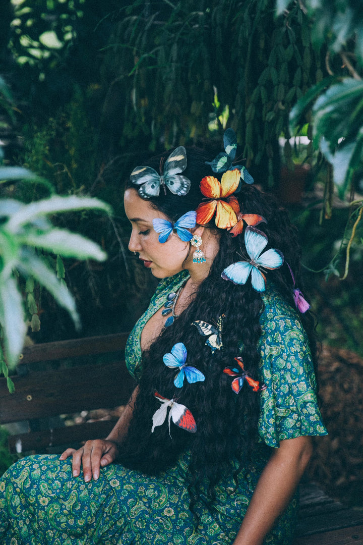 Flamingo Dress ~ Green Paisley