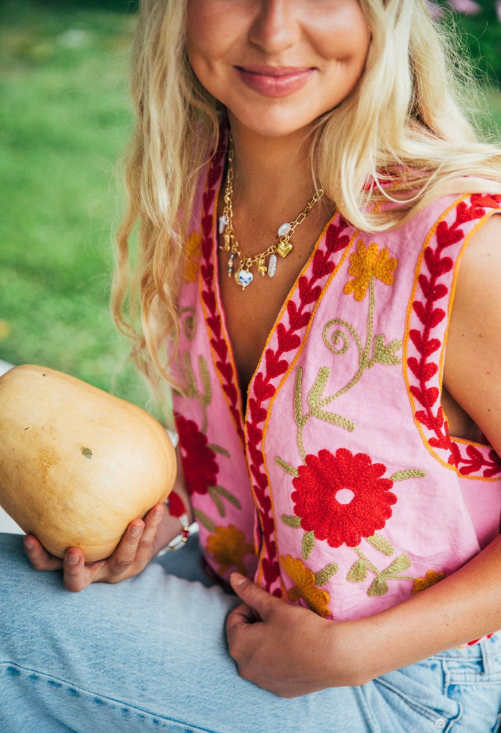 Zinnia Vest ~ Candy Pink