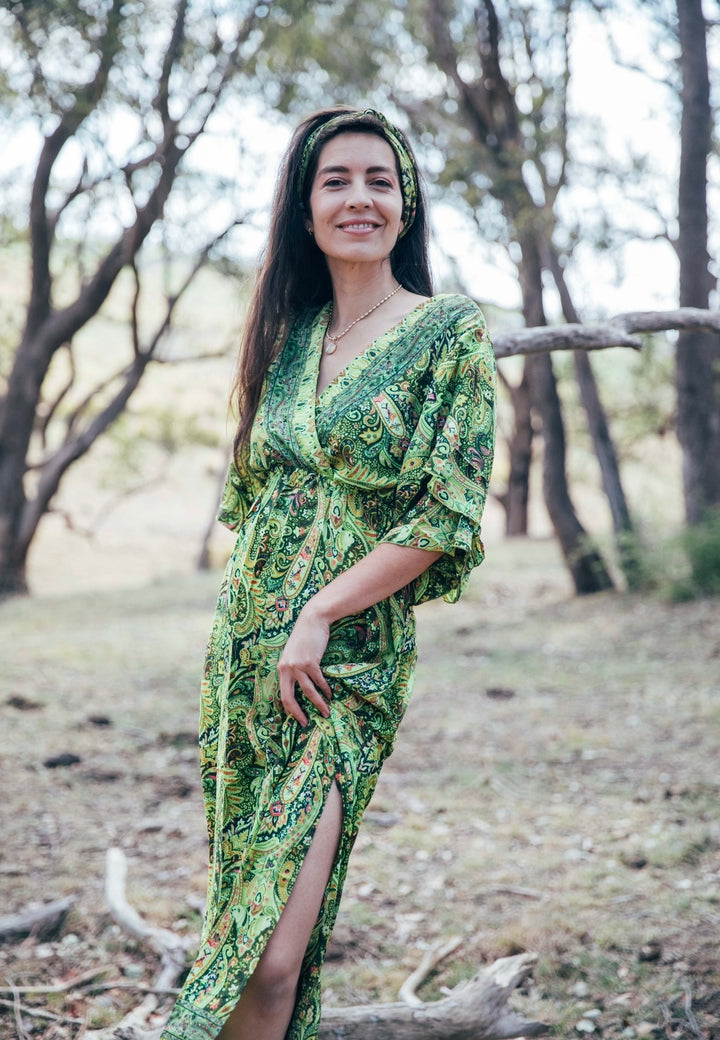 Blue Lotus Dress ~ Lime