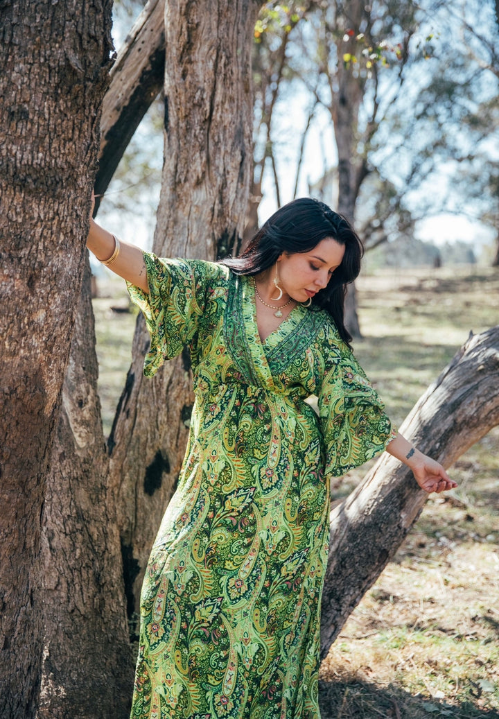 Blue Lotus Dress ~ Lime