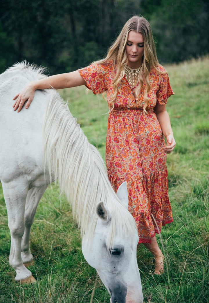 Flamingo Dress ~ Peach