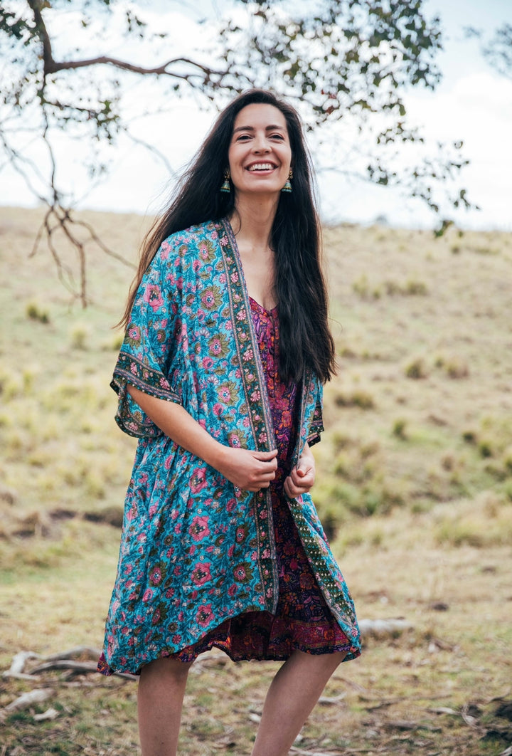 Star Dust Kimono ~ Turquoise