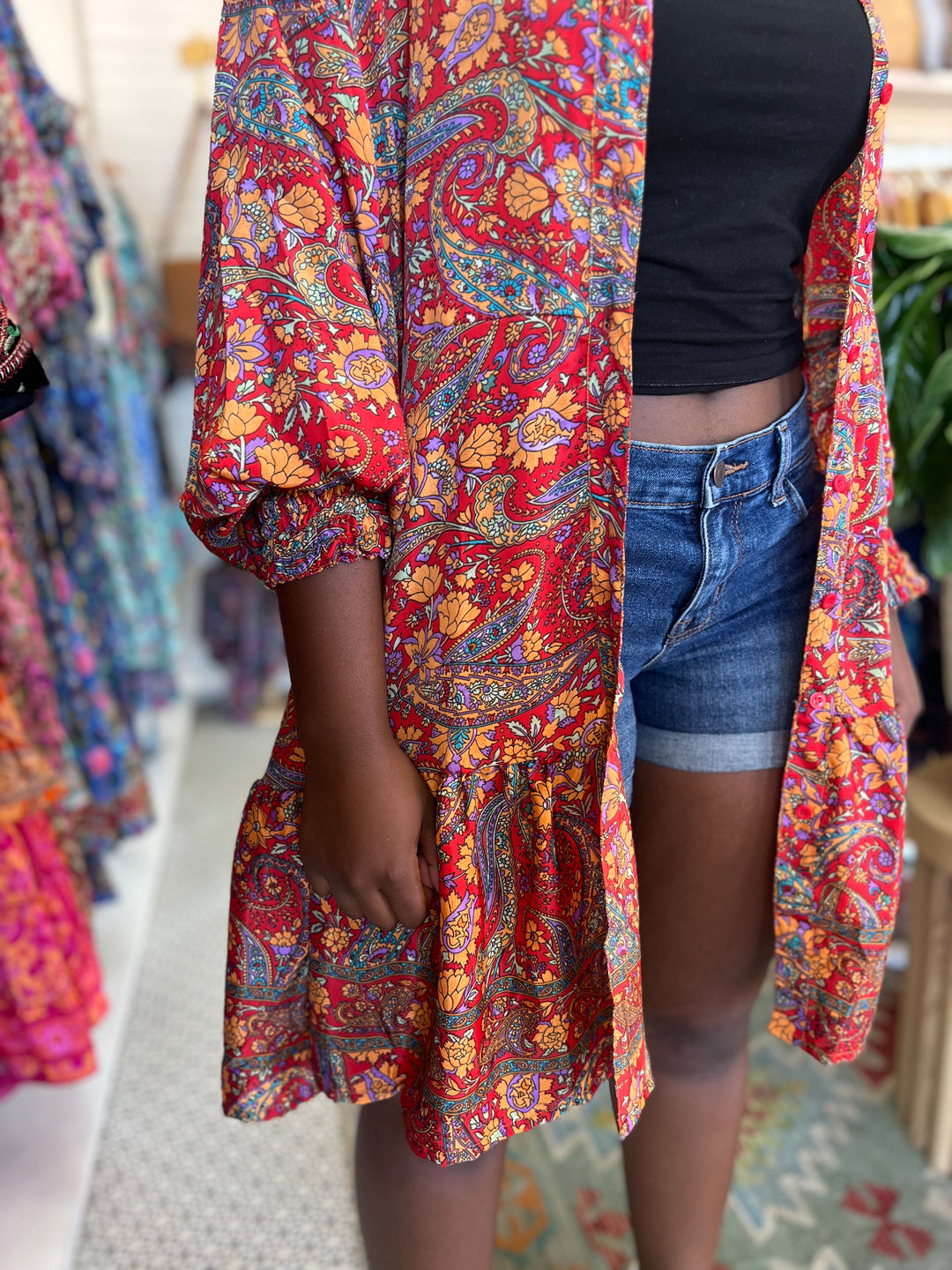 Bella Donna Shirt Dress ~ Red