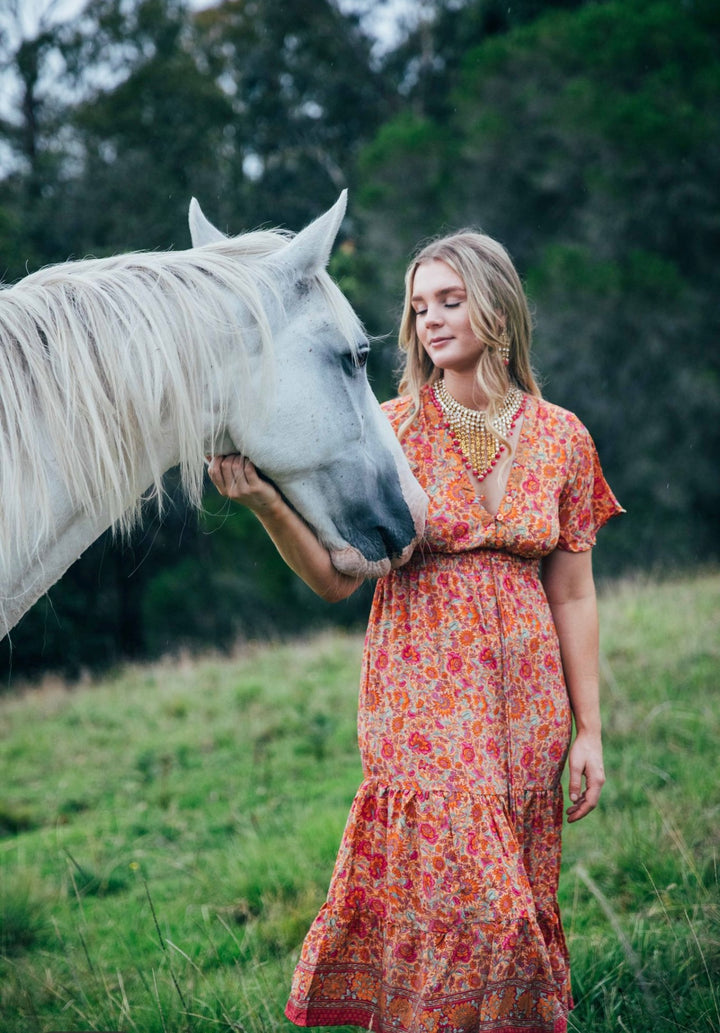 Flamingo Dress ~ Peach