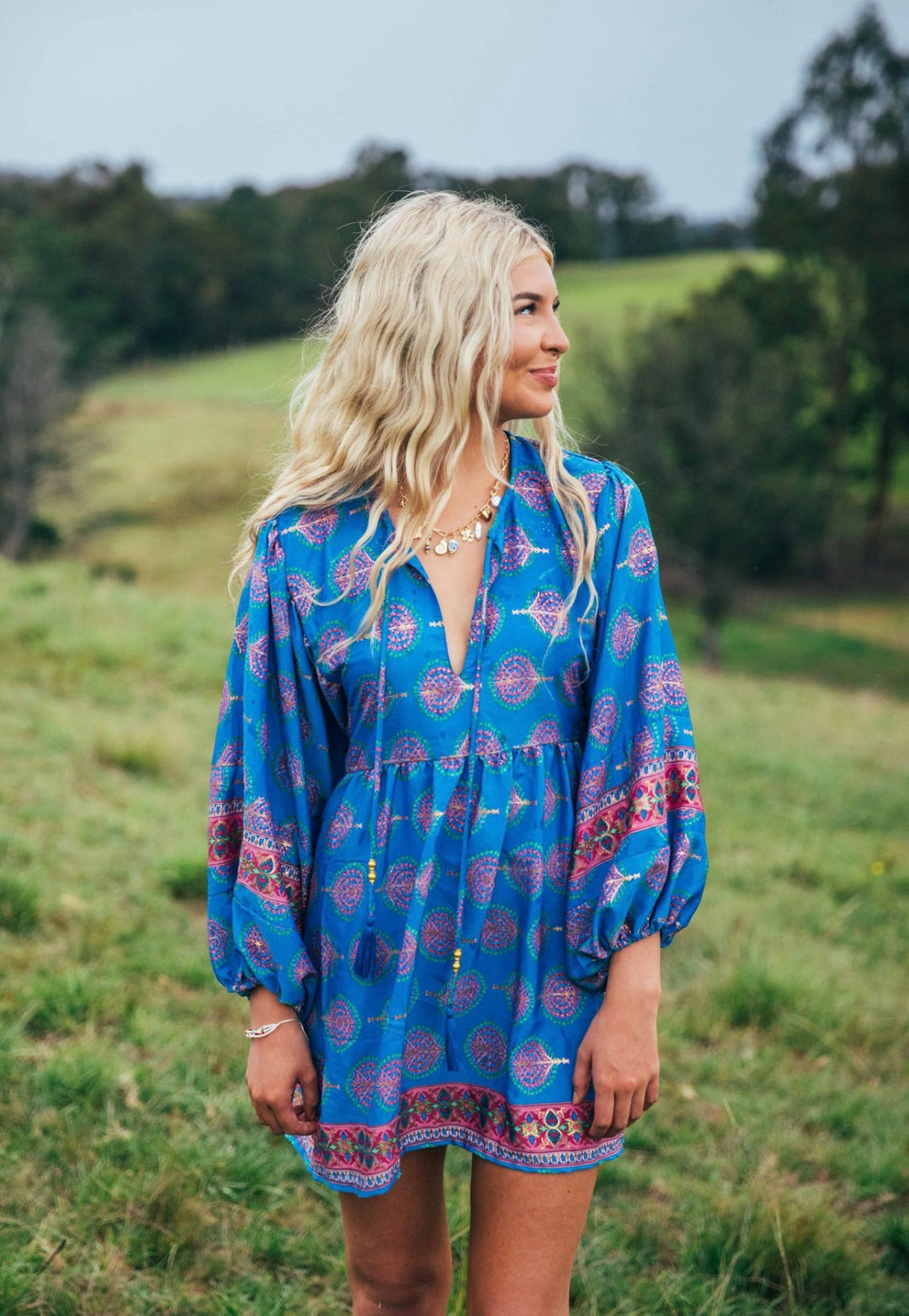 Juno blouse ~ Blue bodhi
