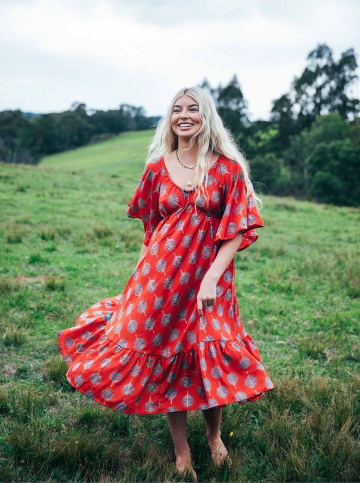 Sunflower Dress ~ Red Bodhi
