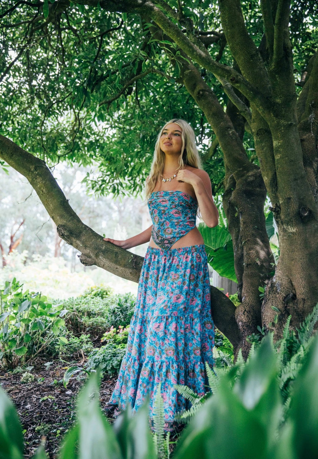 Marigold Skirt ~ Turquoise and Pink
