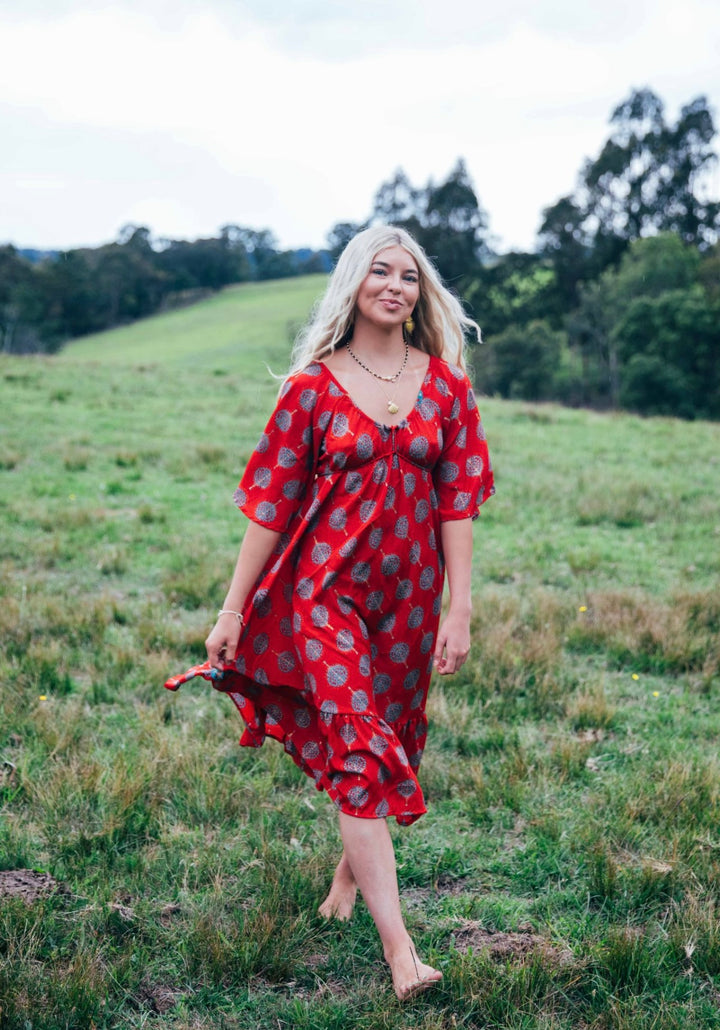 Sunflower Dress ~ Red Bodhi