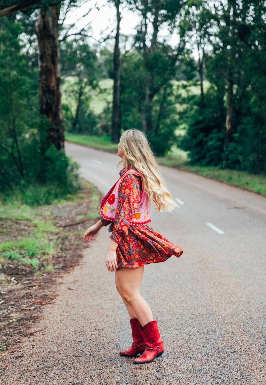 Bella Donna Shirt Dress ~ Red