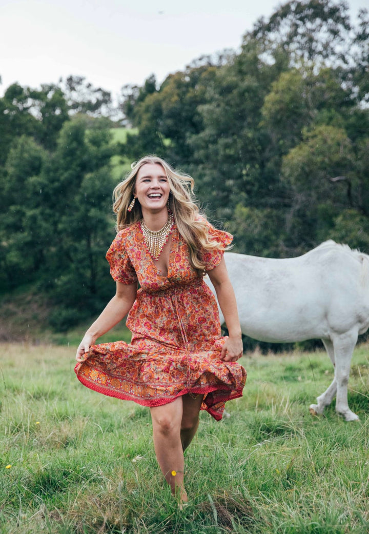 Flamingo Dress ~ Peach