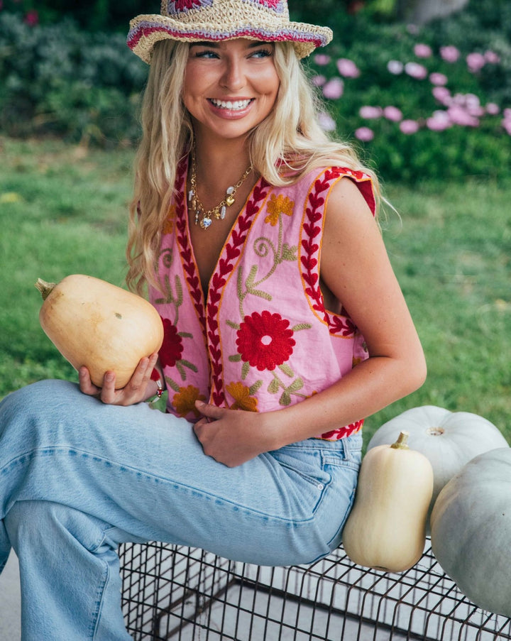 Zinnia Vest ~ Candy Pink