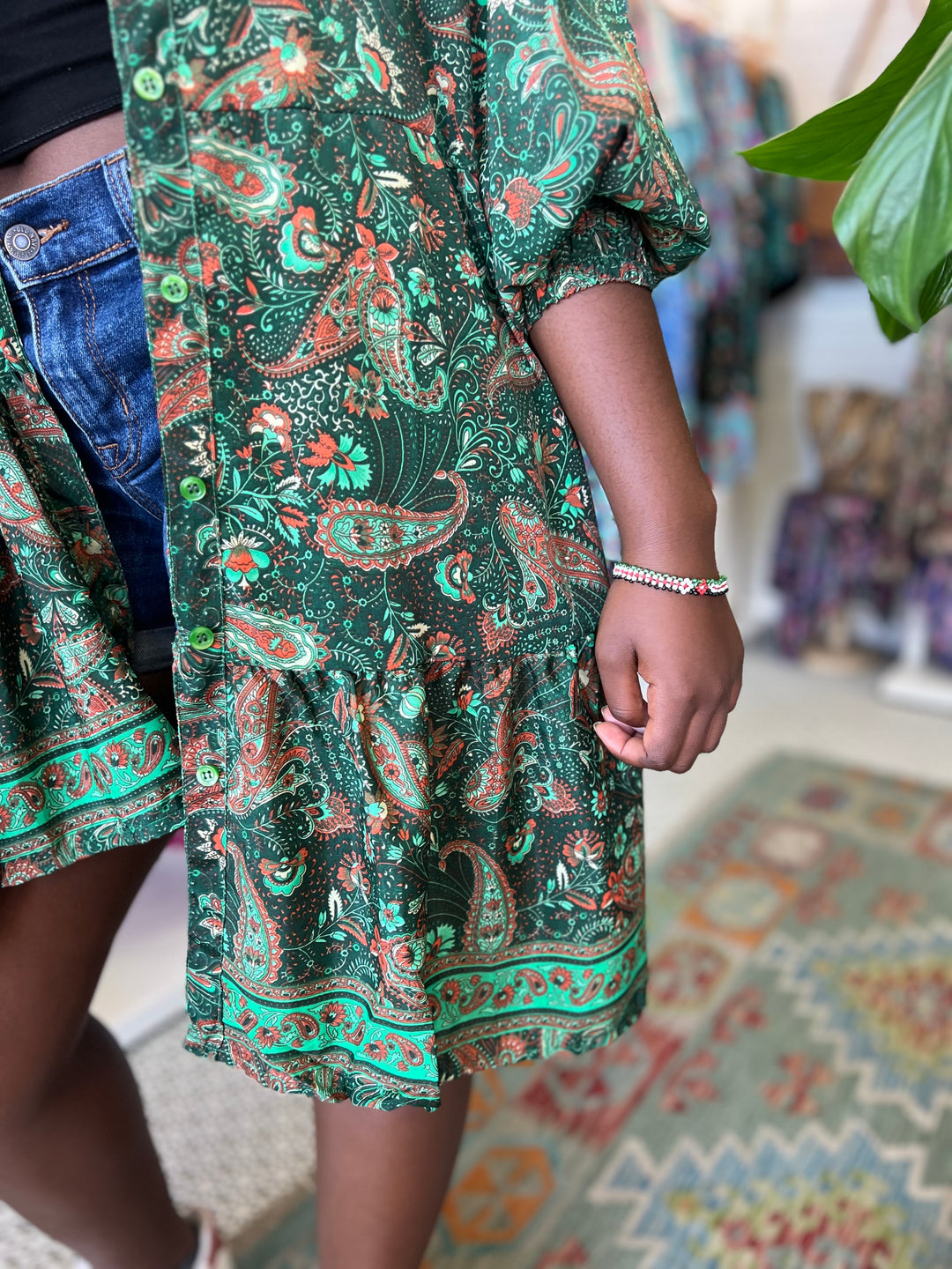 Bella Donna Shirt Dress ~ Green