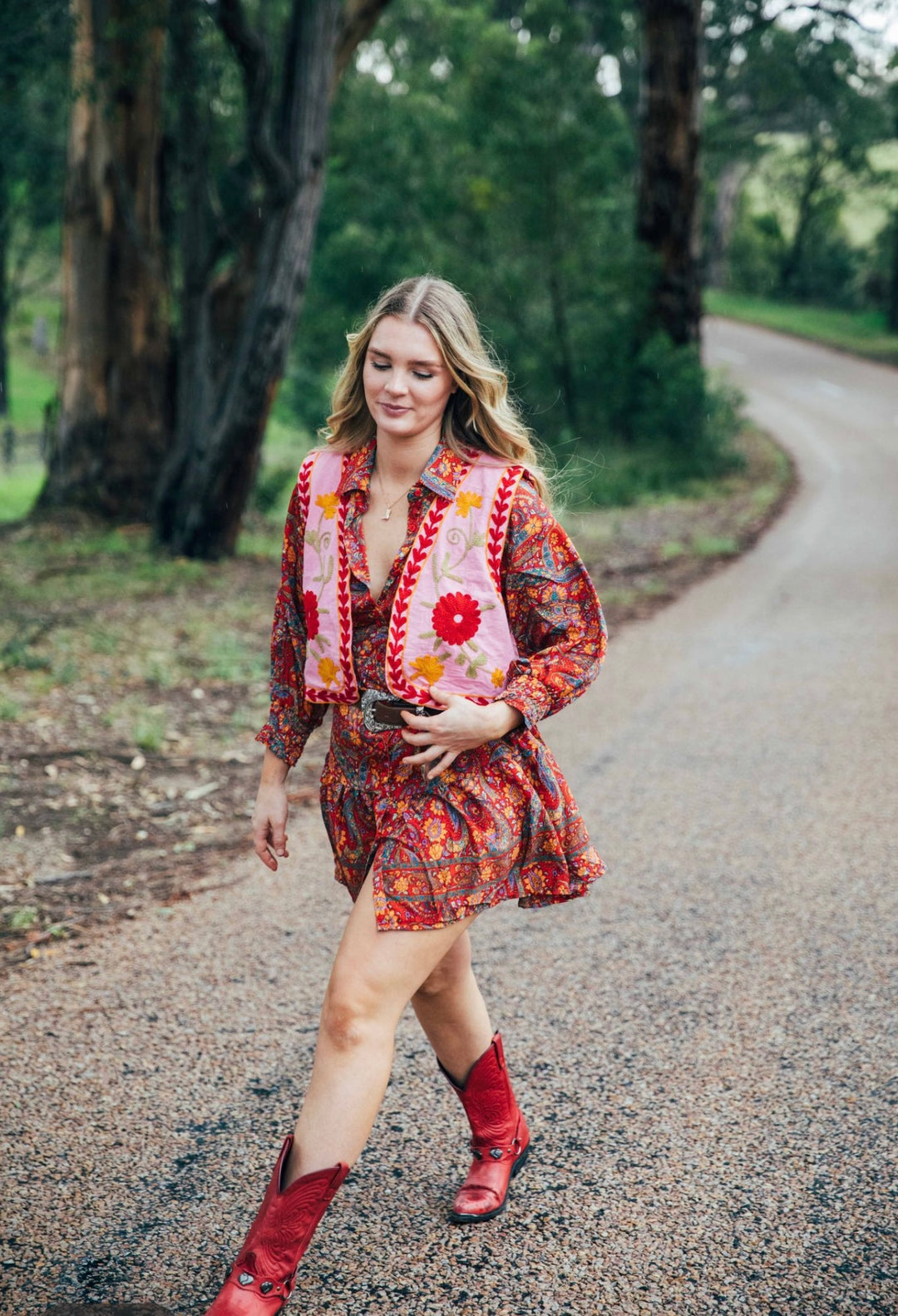 Bella Donna Shirt Dress ~ Red