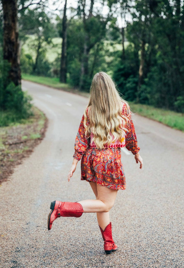 Bella Donna Shirt Dress ~ Red