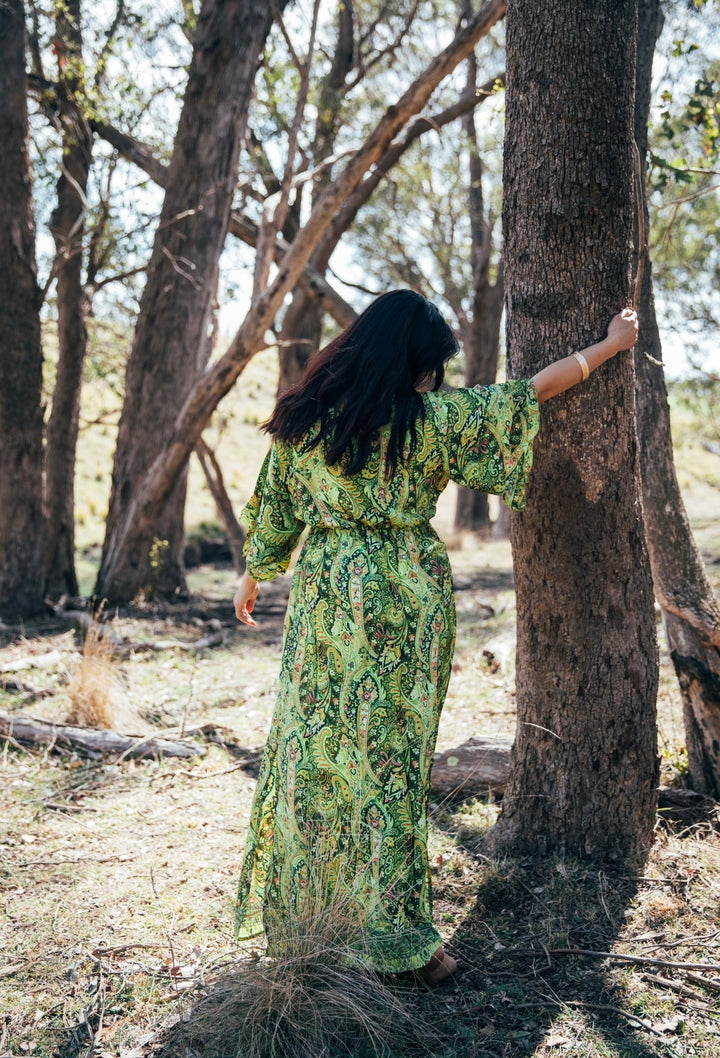 Blue Lotus Dress ~ Lime