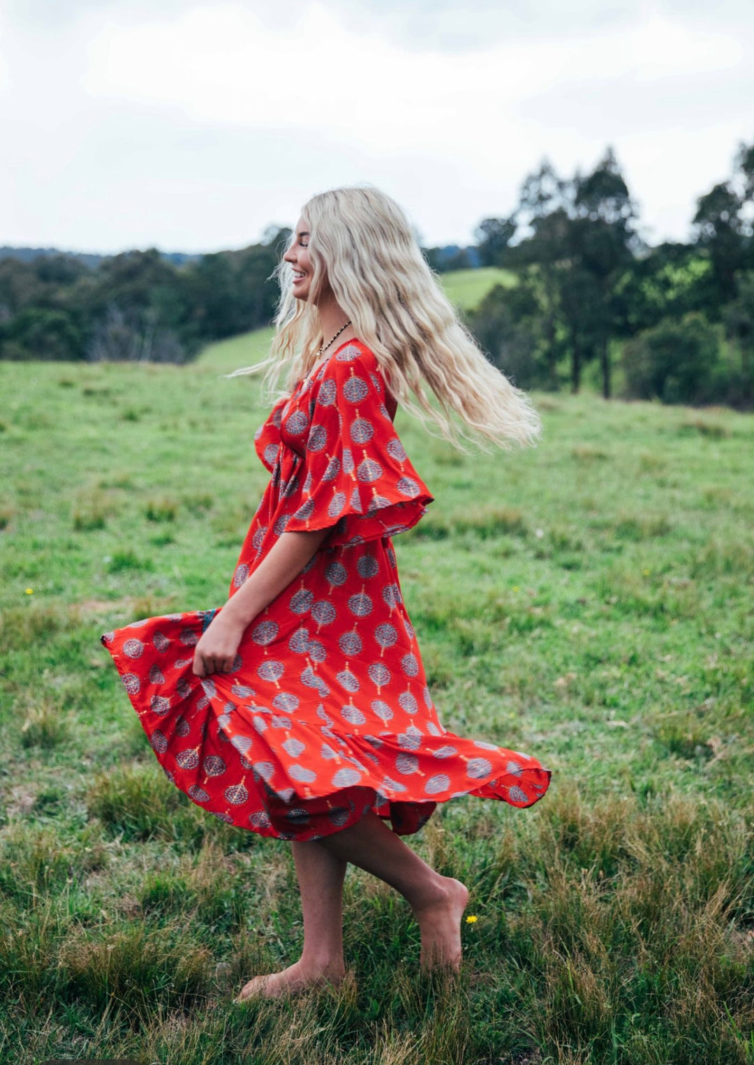 Sunflower Dress ~ Red Bodhi