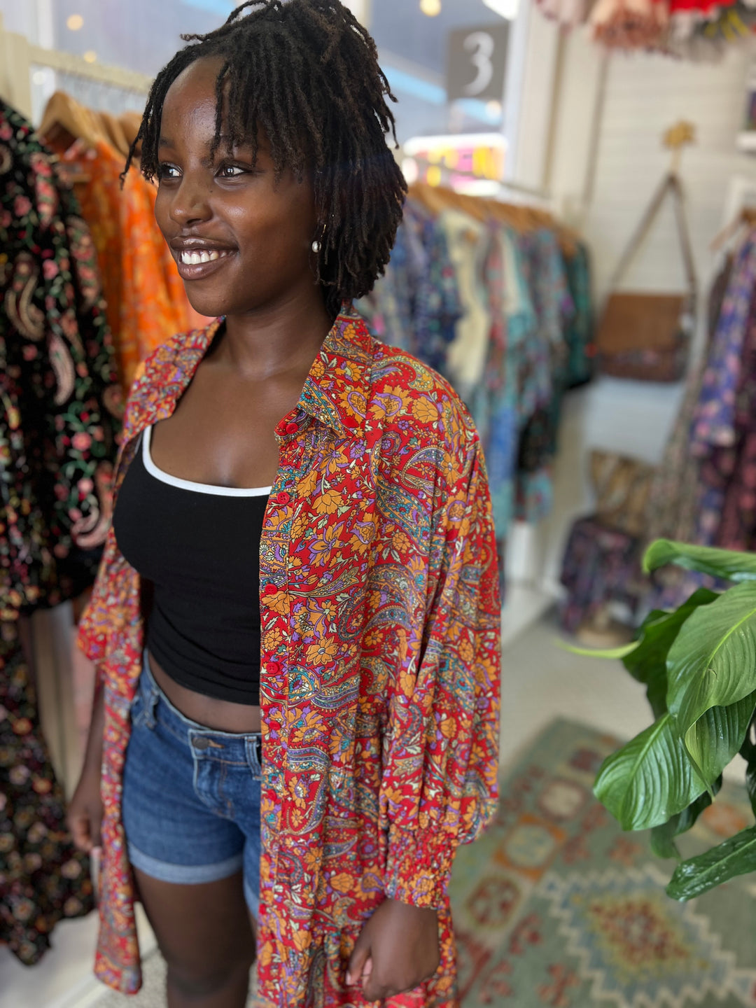 Bella Donna Shirt Dress ~ Red