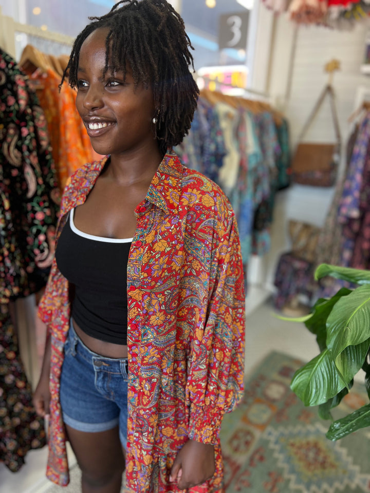 Bella Donna Shirt Dress ~ Red