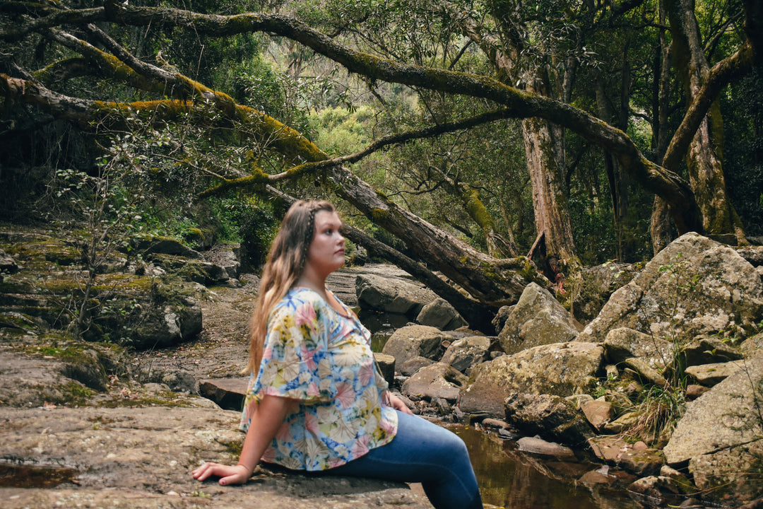 Sunflower Top ~ Ginko leaf ✨