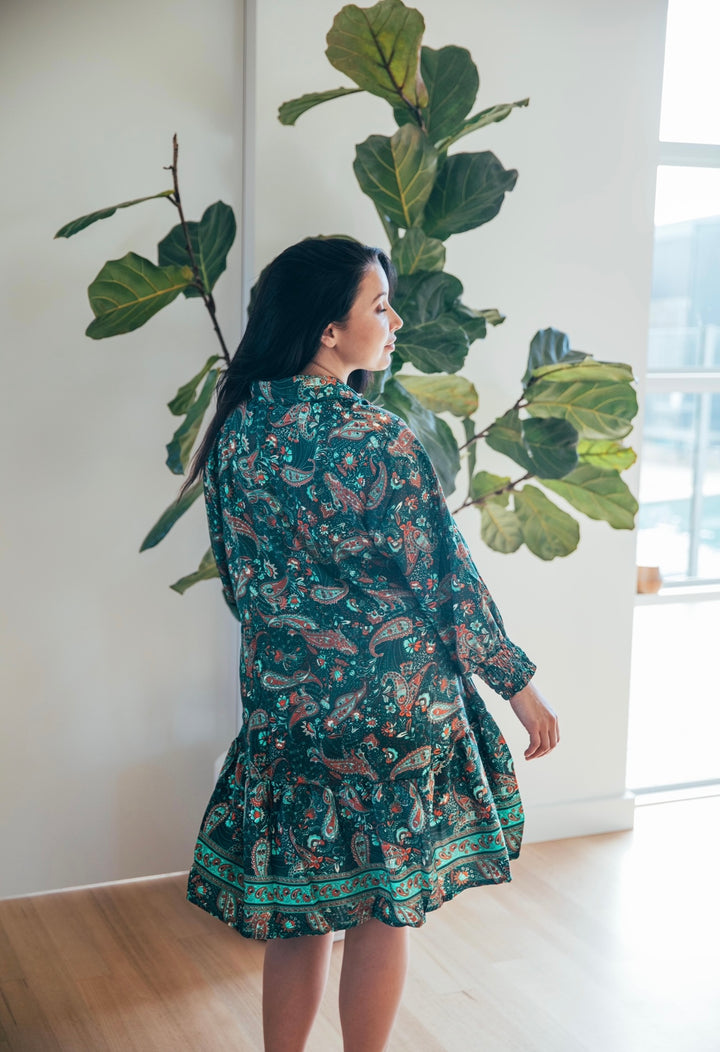 Bella Donna Shirt Dress ~ Green