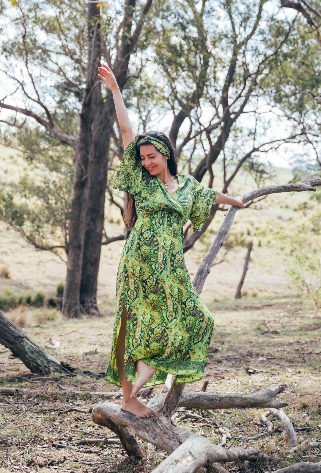 Blue Lotus Dress ~ Lime