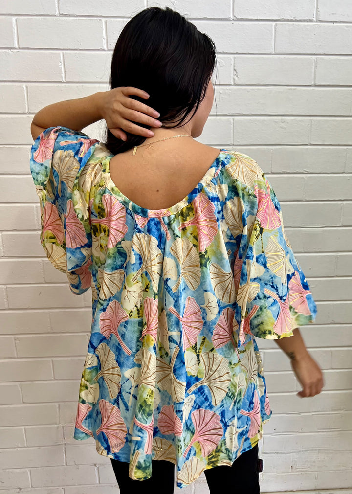 Sunflower Top ~ Ginko leaf ✨