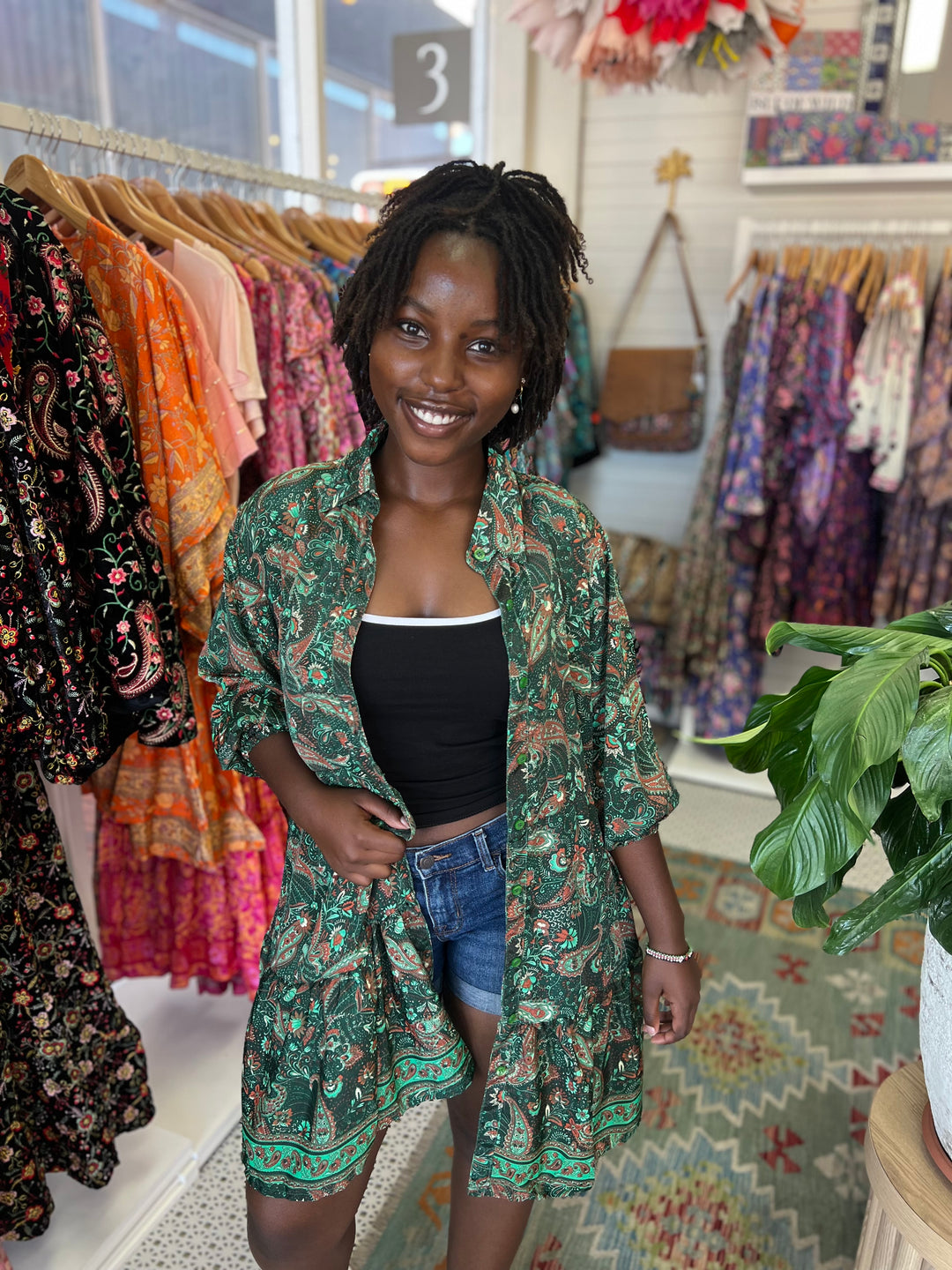 Bella Donna Shirt Dress ~ Green