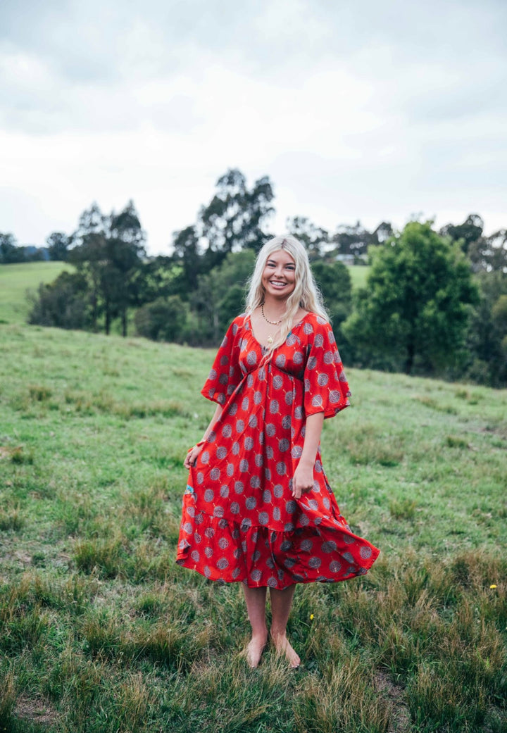 Sunflower Dress ~ Red Bodhi