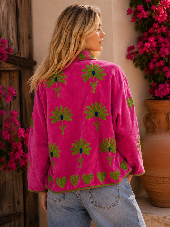 Warm Love velvet jacket - Fuchsia