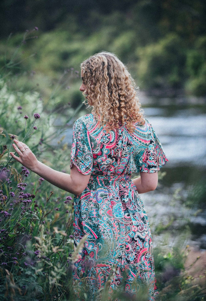 Flamingo Dress ~ Retro Paisley