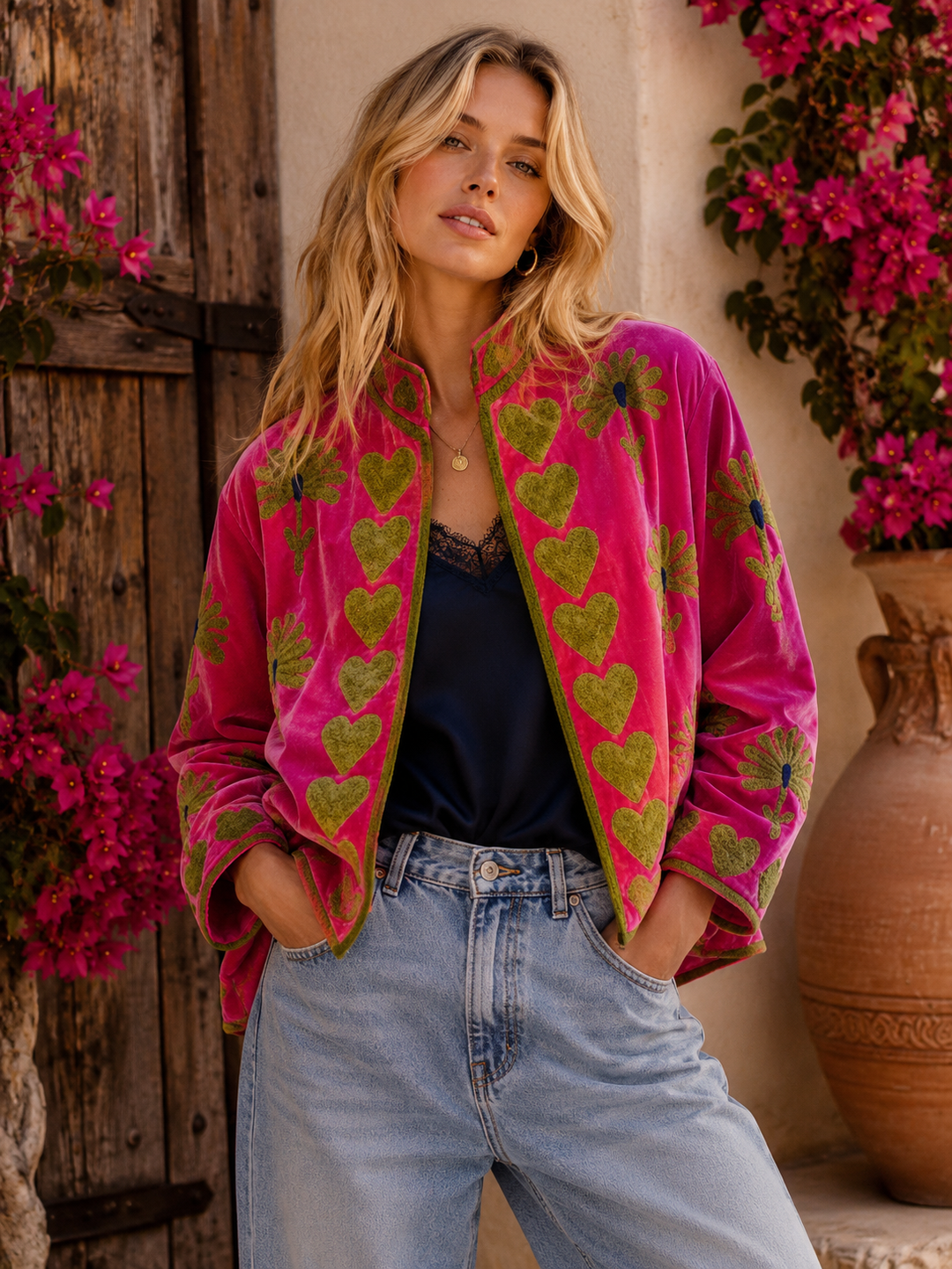 Warm Love velvet jacket - Fuchsia