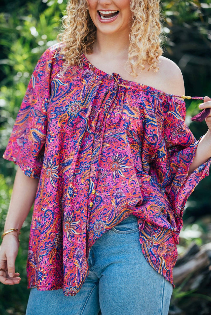 Sunflower Top ~ Fuchsia Pink