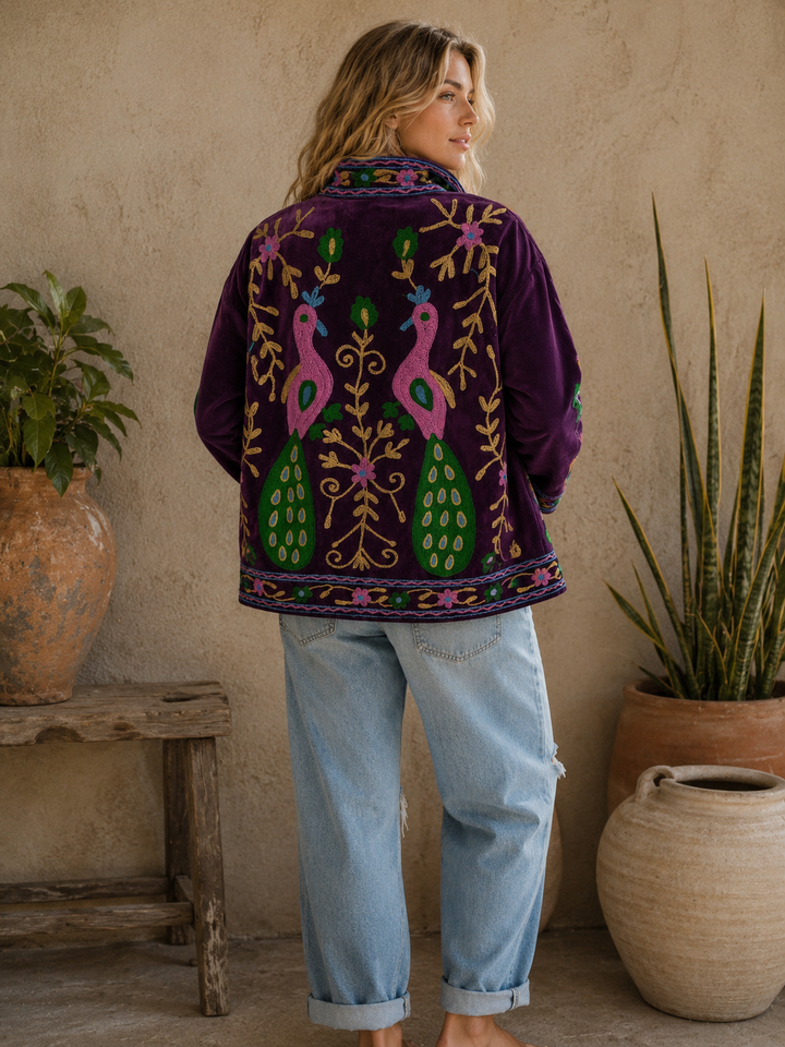 Warm Love velvet jacket - Peacock