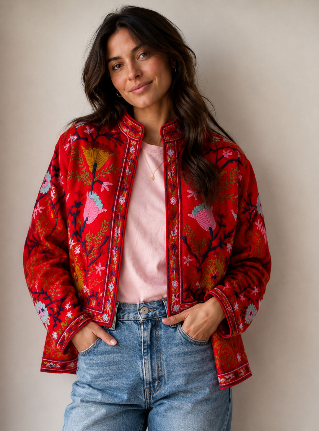 Warm Love velvet jacket  - Firecracker