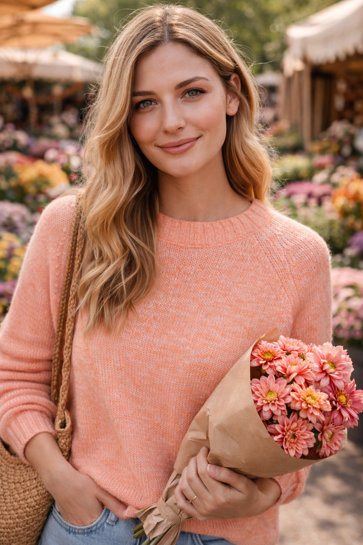 Mohair knit - Peach