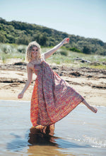 Load image into Gallery viewer, Iris Sun Dress ~ Peach with gold fleck
