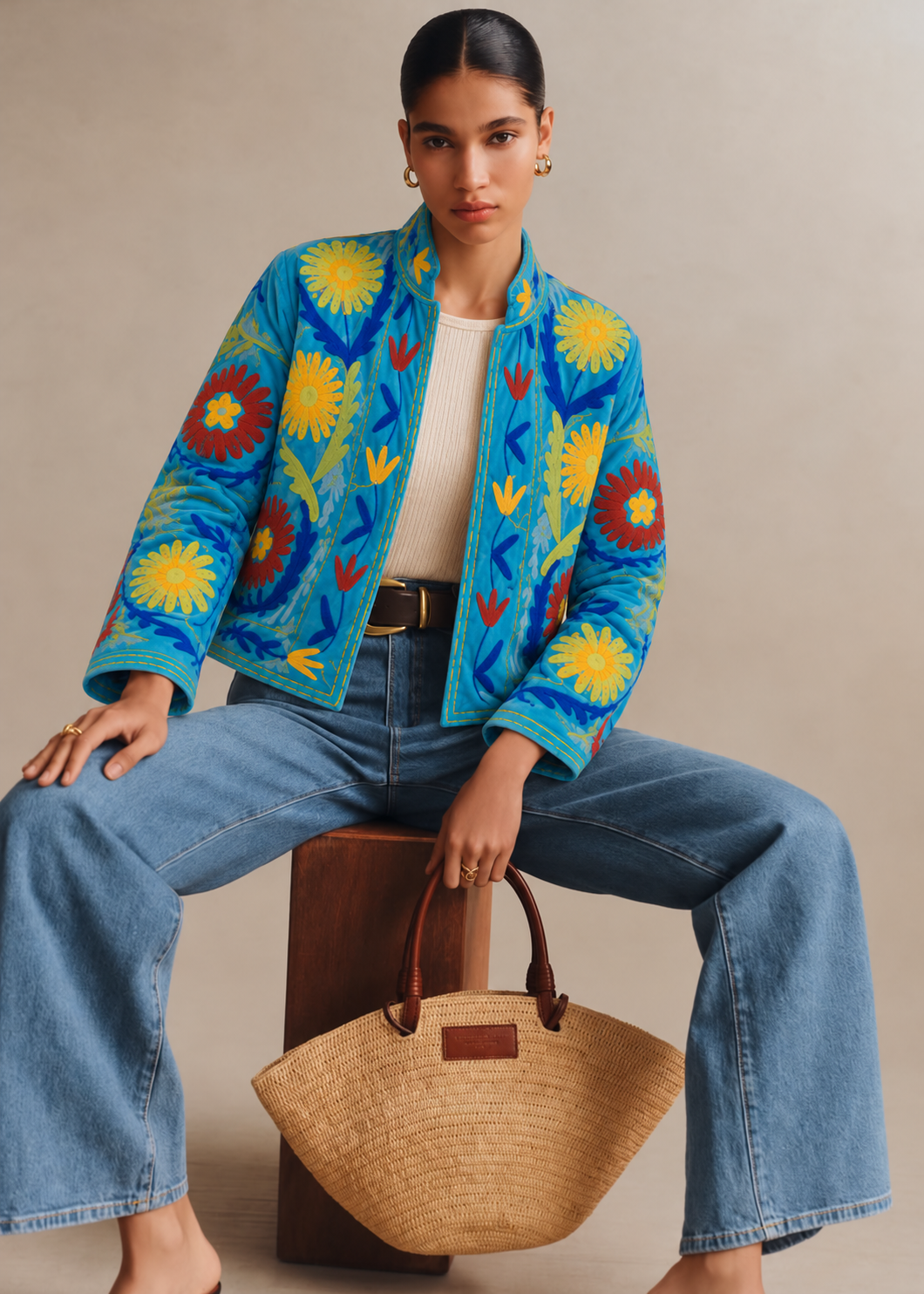Warm Love velvet jacket - Turquoise