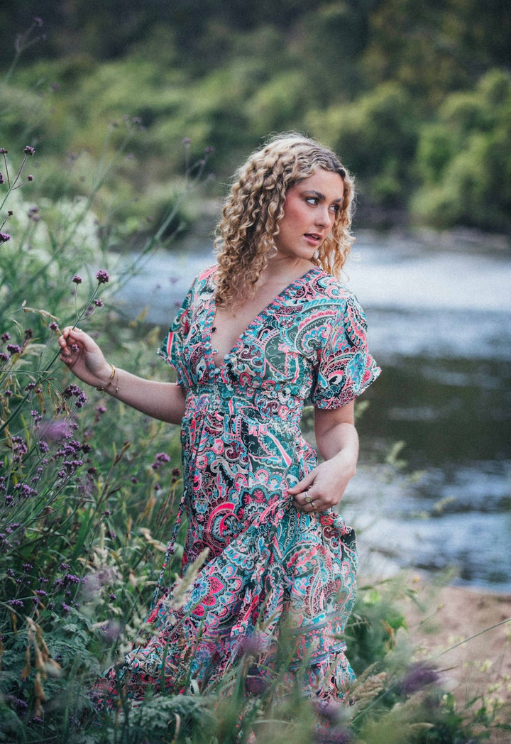 Flamingo Dress ~ Retro Paisley