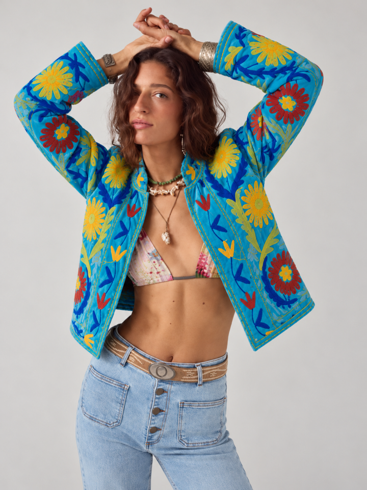 Warm Love velvet jacket - Turquoise