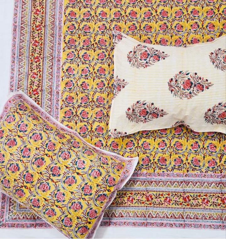 Wild bloom bed spread ~ saffron