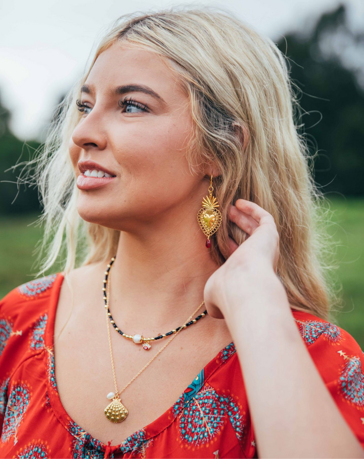 Flaming Heart Earrings