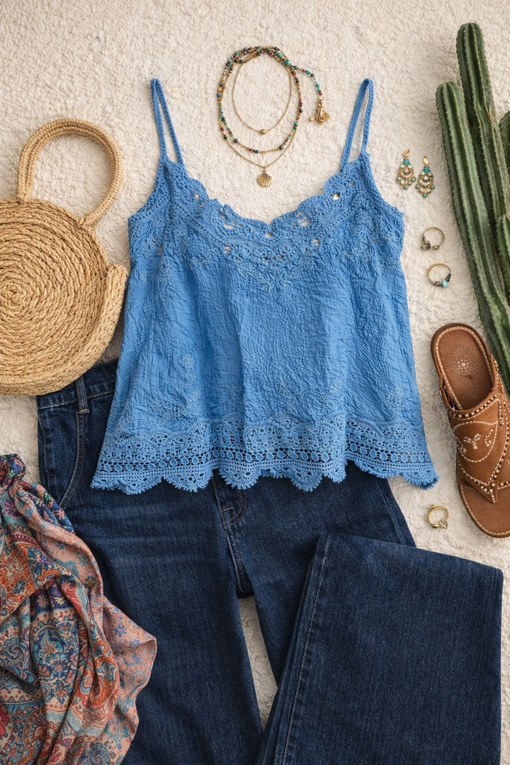 Blue bird cami ~ Sky