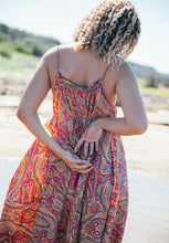 Load image into Gallery viewer, Iris Sun Dress ~ Peach with gold fleck
